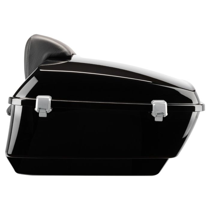 Vivid Black King Tour Pack w/ Slim Backrest & Chrome Hardware for Harley® Touring '97-'25 - Image 1