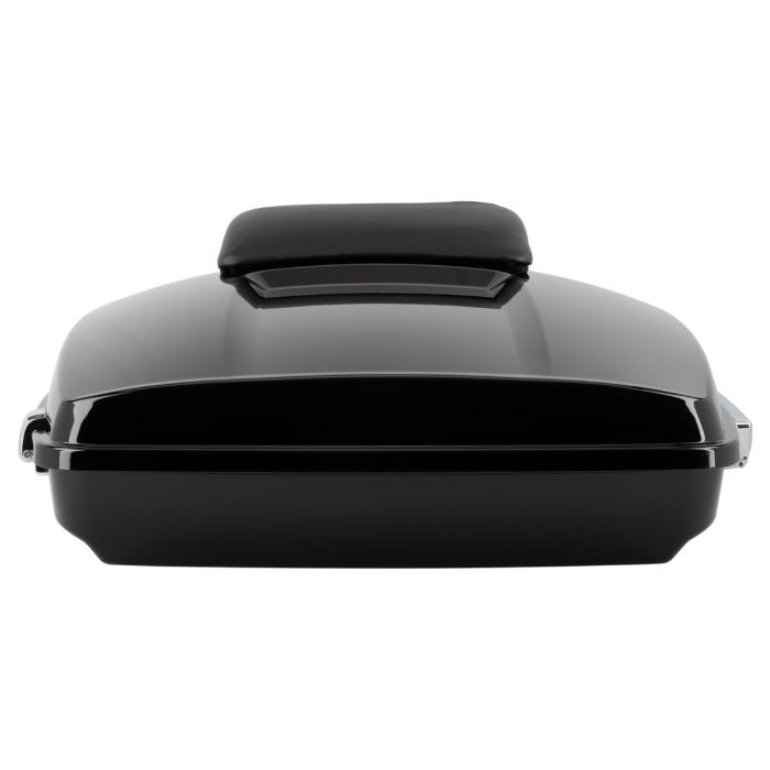 Vivid Black Razor Tour Pack w/ Slim Backrest & Chrome Hardware for Harley® Touring '97-'25 - Image 11