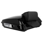 Vivid Black Razor Tour Pack w/ Slim Backrest & Chrome Hardware for Harley® Touring '97-'25
