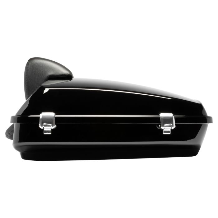 Vivid Black Razor Tour Pack w/ Slim Backrest & Chrome Hardware for Harley® Touring '97-'25 - Image 10