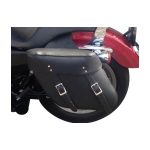 Leatherworks Economy Wide Angle Throwover Leather Saddlebag - Image 4