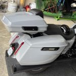 Vivid Black Razor Tour Pack w/ Slim Backrest & Chrome Hardware for Harley® Touring '97-'25 - Image 2
